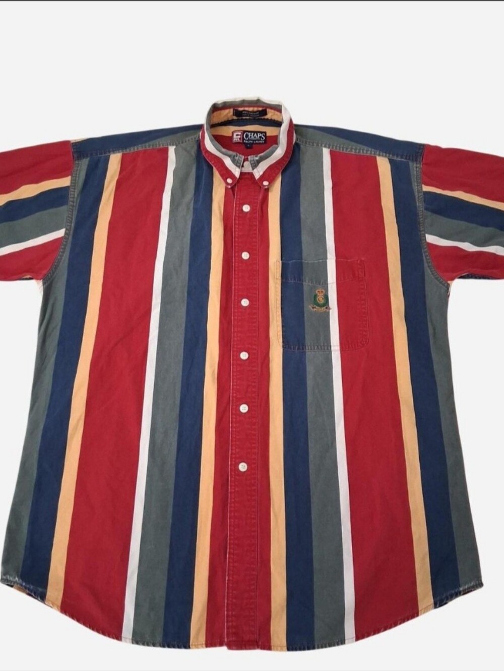 VTG Chaps Ralph Lauren Striped Colorblock Shirt L